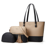 Handbag with large capacity, fashionable diagonal span, three piece set, mother bag