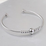 Stainless steel 3MM round bead openable bracelet elastic bracelet
