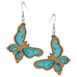 Summer Ocean Style Jewelry Seahorse Cool Butterfly Sea Turtle Wooden Imitation Turquoise Earrings