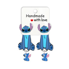 Cartoon Stitch Earrings Starry Baby Earstuds Angel Earrings Laura 3D