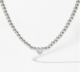 Stainless Steel Beaded Love Necklace Bracelet