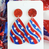 Independence Day Shining Festival Celebration Party American Patriotic Elements Shining Pink Earrings