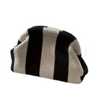 Striped Knitted Bag Striped Cloud Bag Handheld Bag Travel Makeup Bag