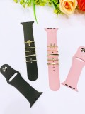 Suitable for Apple Silicone Watch with Decorative Love Pearl Letter Diamond Set of Five