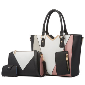 Single shoulder handbag with large capacity and fashionable diagonal span, four piece set, mother bag