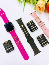 Suitable for Apple Silicone Watch with Decorative Love Pearl Letter Diamond Set of Five