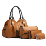 Single shoulder handbag with large capacity and fashionable diagonal span, four piece set, mother bag