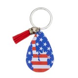 US Flag Independence Day PU Leather Keychain