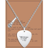 Stainless steel Swift guitar pick necklace note microphone Taylor Swift quote
