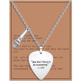 Stainless steel Swift guitar pick necklace note microphone Taylor Swift quote