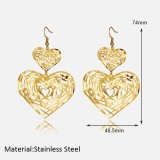 Stainless steel MOM Hollow Love Ellipse earrings