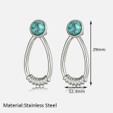 Stainless steel turquoise earrings