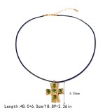 Stainless steel cross necklace with diamond