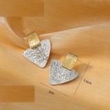 Stainless steel Triangle wrinkle texture earrings