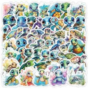 50 cartoon little turtle graffiti stickers, mobile phone, water cup, luggage decoration, waterproof stickers