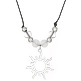 Sun Moon Handmade Beaded Alloy Couple Necklace