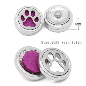 20MM Stainless Steel Alloy Hollow Aromatherapy Life Tree Love Bear Claw Pattern Mother's Day Gift snap button charms