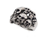 Stainless steel punk skull ring