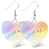 Laser Color Changing Love Earrings Taylor Lover Heart Acrylic Earrings