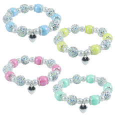 Colorful Bead Children's Diamond Love Elastic Bracelet