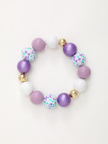 Summer Vacation Style Candy Color Beaded Bracelet Wooden Bracelet Gold Beaded Bracelet