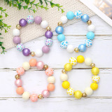 Summer Vacation Style Candy Color Beaded Bracelet Wooden Bracelet Gold Beaded Bracelet