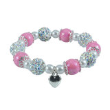 Colorful Bead Children's Diamond Love Elastic Bracelet