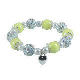 Colorful Bead Children's Diamond Love Elastic Bracelet