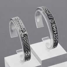 Stainless Steel Thor Hammer Bracelet Viking Triangle Odin Rune Viking C-shaped Handpiece