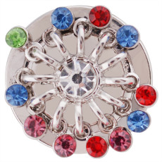 Special types 20MM snap button Silver Plated with colorful Rhinestone KC9711