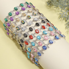 Curved Moon Colorful Zircon Colorful Bracelet