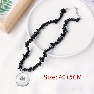 Crystal irregular crushed stone colored necklace fit 20MM Snaps button jewelry wholesale