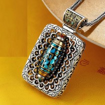 Taiyin Wanfo Chaozong Turquoise Rotating Bead Pendant