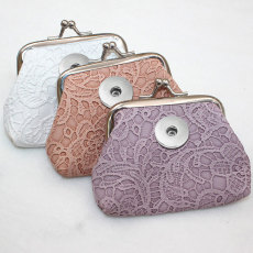 PU lace embossed mini coin bag for children's cute little handbag fit 20MM  Snaps button jewelry wholesale