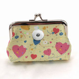 Cute Mini Clip Bag PU Stone Pattern Key Bag Children's Zero Wallet fit 20MM  Snaps button jewelry wholesale
