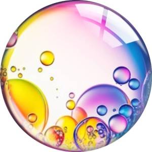 20MM Colored bubbles glass snap button charms