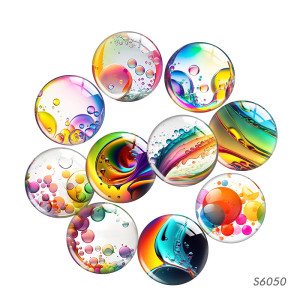 20MM Colored bubbles glass snap button charms