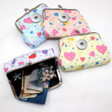 Cute Mini Clip Bag PU Stone Pattern Key Bag Children's Zero Wallet fit 20MM  Snaps button jewelry wholesale