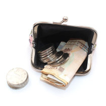 PU Butterfly Cute Mini Clip Bag Coin Storage Bag fit 20MM  Snaps button jewelry wholesale