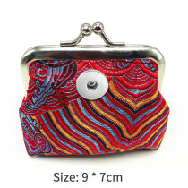 Cliff Pattern Zero Wallet Short Silk Fabric Coin Key Storage Bag Children's Gift fit 20MM  Snaps button jewelry wholesale