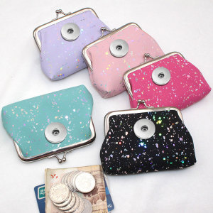 4-inch buckle zero wallet PU with starry sky, handheld red envelope fit 20MM  Snaps button jewelry wholesale