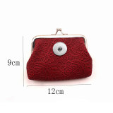 PU lace coin wallet, small coin bag, hand-held mouth, red envelope, key storage coin bag fit 20MM  Snaps button jewelry wholesale