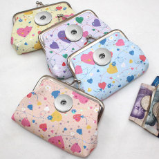 Copy Cute Mini Clip Bag PU Stone Pattern Key Bag Children's Zero Wallet fit 20MM  Snaps button jewelry wholesale