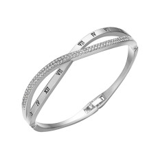 Alloy Roman numeral cross diamond bracelet