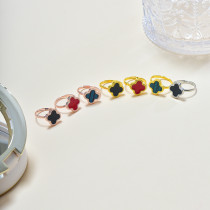 Alloy Clover Bracelet Necklace Earring Ring Sett