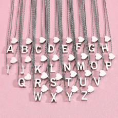 Valentine's Day Stainless Steel Love 26 Letter Drawable Necklace