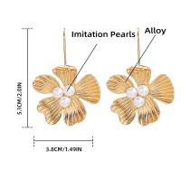 Alloy flower pearl earrings