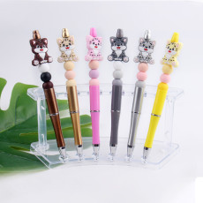 Cat Cartoon pattern cute Silicone Beads Colored Plastic Beads Writing Neutral Pen