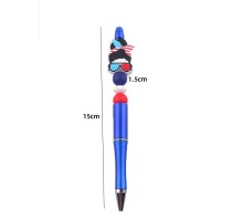 Independence Day in the United States Cartoon pattern cute Silicone Beads Colored Plastic Beads Writing Neutral Pen