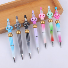 Scissors Cartoon pattern cute Silicone Beads Colored Plastic Beads Writing Neutral Pen